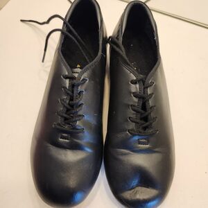 Weissman Tap Shoes Black Lace Up Dance Performance Size 7AM